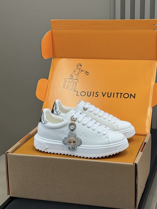 Louis Vuitton Premium Leather Platform Sneakers with Decorative Accents
