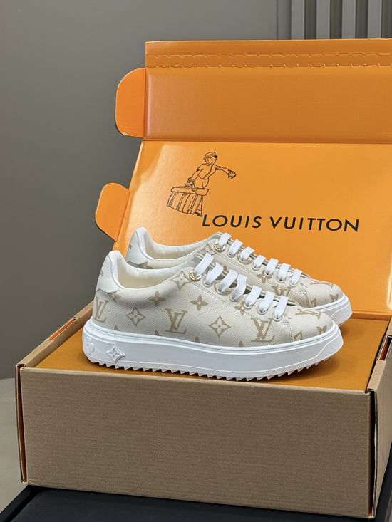 Louis Vuitton Premium Leather Platform Sneakers with Decorative Accents