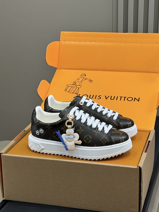 Louis Vuitton Premium Leather Platform Sneakers with Decorative Accents
