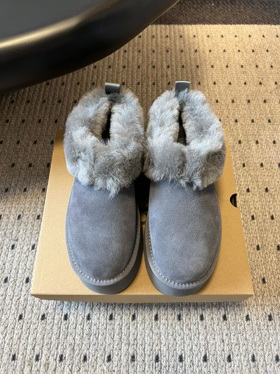 UGG Round Toe Plush Lined Platform Slip On Comfort Shoes
