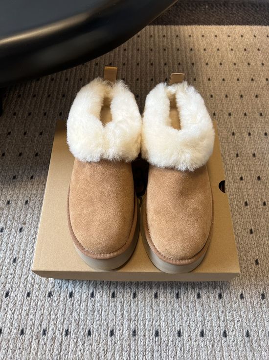 UGG Round Toe Plush Lined Platform Slip On Comfort Shoes