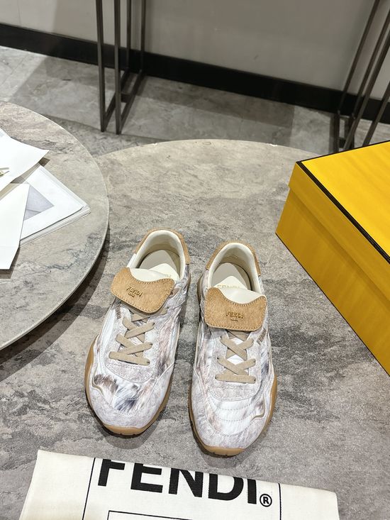 Fendi Suede Lace Up Casual Comfort Sneakers