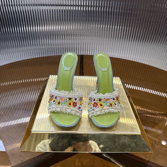 Rene Caovilla Handmade Jasmine Flower Stiletto Heel Elegant Shoes
