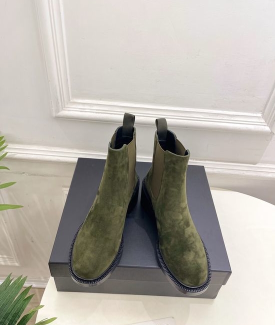 Yves Saint Laurent YSL Chunky Heel Chelsea Boots Minimalist Retro Leather Lined