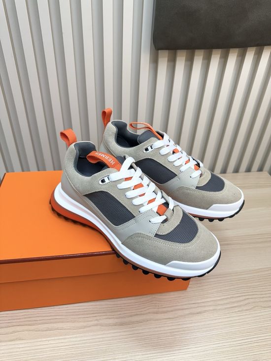 Hermes Premium Leather Retro Style Comfortable Casual Board Shoes