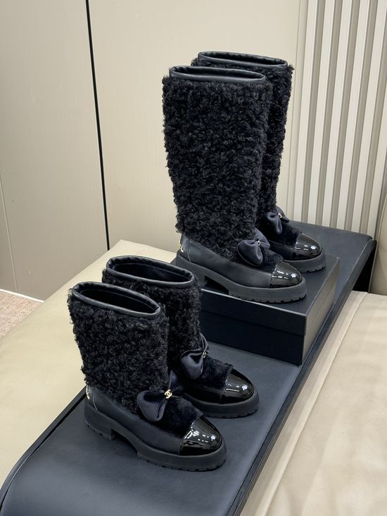 Chanel Fuzzy Warm Boots Premium Leather Non Slip Comfort Footwear