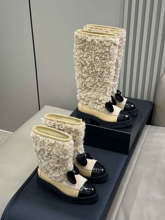 Chanel Fuzzy Warm Boots Premium Leather Non Slip Comfort Footwear