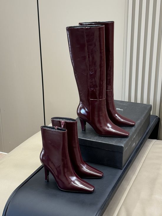 Yves Saint Laurent Genuine Leather Boots Soft Lined Comfortable Non-slip Sole