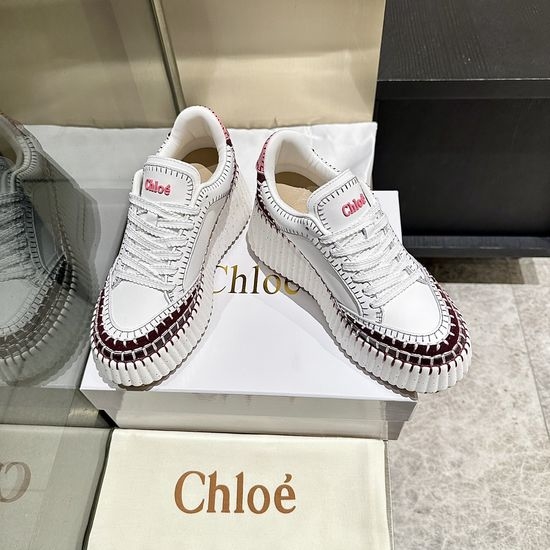 Chloe Hand Stitched Leather Upper Lightweight Casual Sneakers