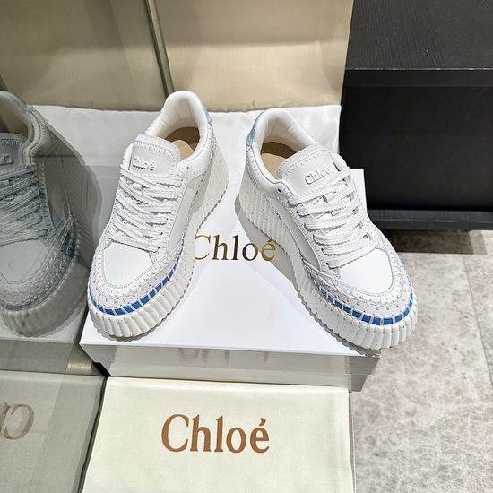 Chloe Hand Stitched Leather Upper Lightweight Casual Sneakers
