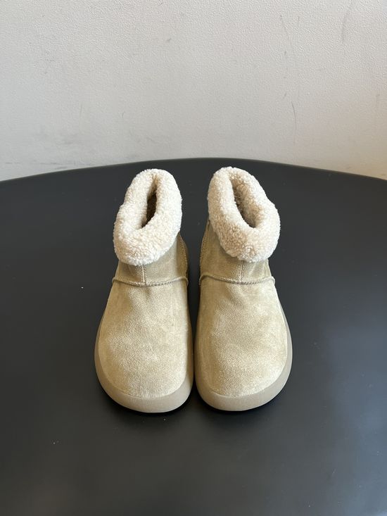 UGG Warm Suede Fuzzy Cuff Short Ankle Boots Non Slip Comfortable Sole