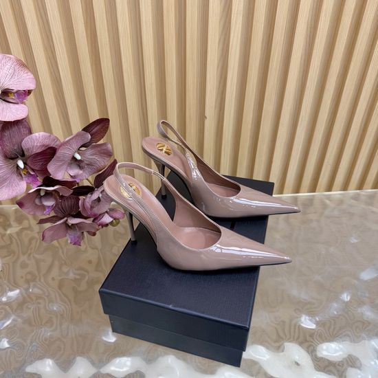 Yves Saint Laurent Chic Metal Chain Pointed Toe High Heels