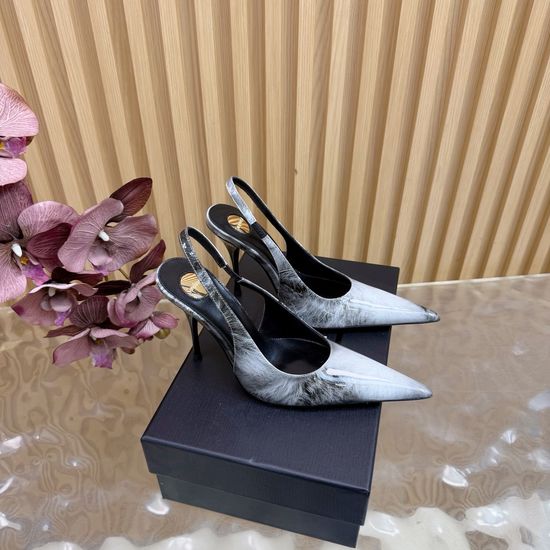 Yves Saint Laurent Chic Metal Chain Pointed Toe High Heels