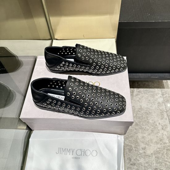 Jimmy Choo Exclusive Riveting Loafer Shoes with Artisan Craftsmanship