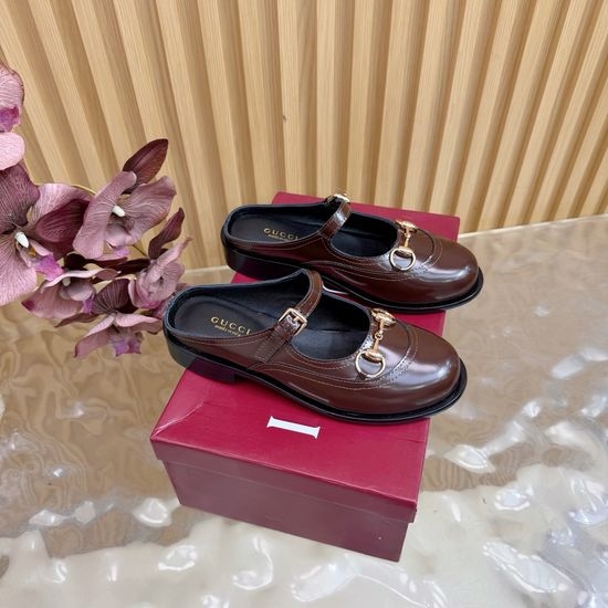 Gucci Horsebit Slip On Mules Leather Lined Shoes