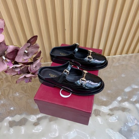 Gucci Horsebit Slip On Mules Leather Lined Shoes