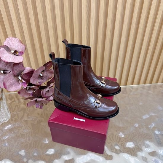 Gucci Elegant Horsebit Leather Ankle Boots For Daily Wear