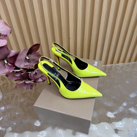 Christian Louboutine Elegant Floral Embellished Patent Leather Heels With Red Sole