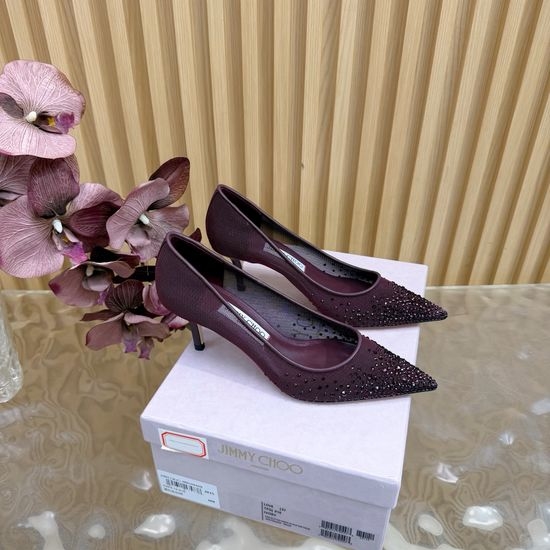 Jimmy Choo Elegant High-Heeled Mules with Sparkling Embellishments