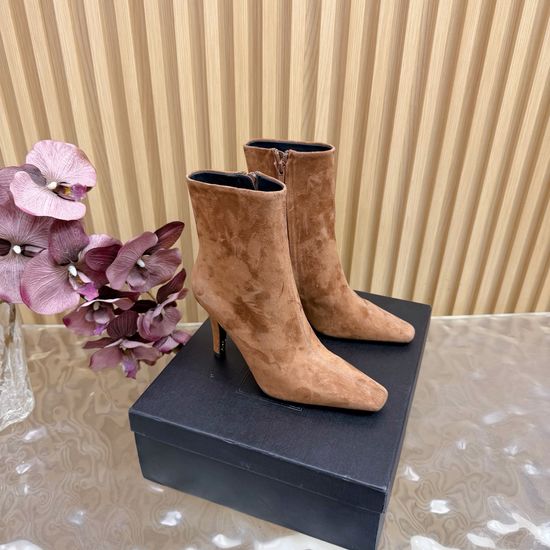 Yves Saint Laurent Sleek Side Zipper High Heel Ankle Boots