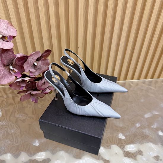 Yves Saint Laurent Lace-Up High Heels with Luxury Metal Chain