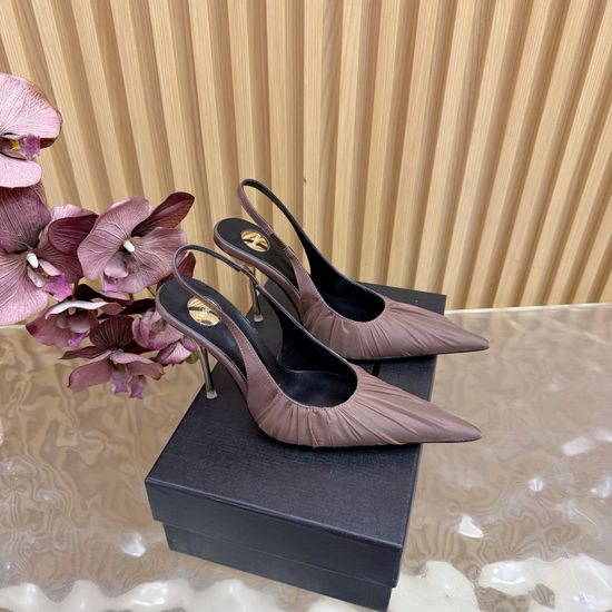 Yves Saint Laurent Lace-Up High Heels with Luxury Metal Chain