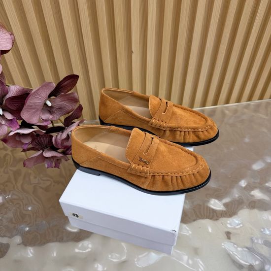 Yves Saint Laurent Classic Logo Loafers with Almond Toe Design