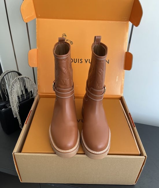 Louis Vuitton LV Suede Ankle Boots with Warm Shearling Lining Non-slip Sole