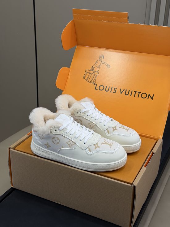 Louis Vuitton Fur Lined Warm Lightweight Casual Athletic Sneakers