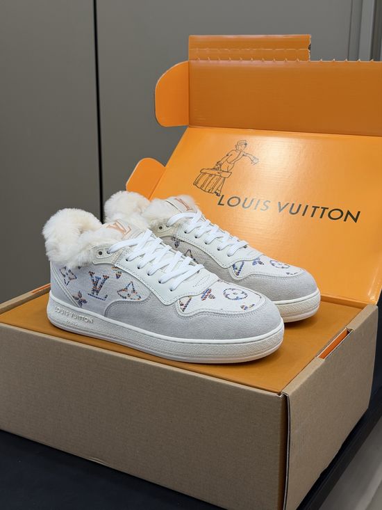 Louis Vuitton Fur Lined Warm Lightweight Casual Athletic Sneakers