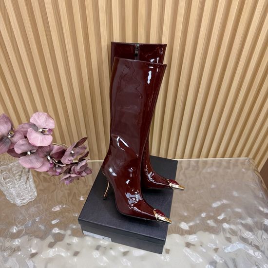 Yves Saint Laurent Sparkling Crystal-Embellished Pointed-Toe Boots
