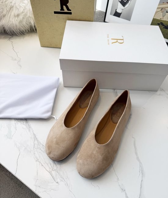 The Row Premium Suede Comfortable Mary Jane Flat Shoes