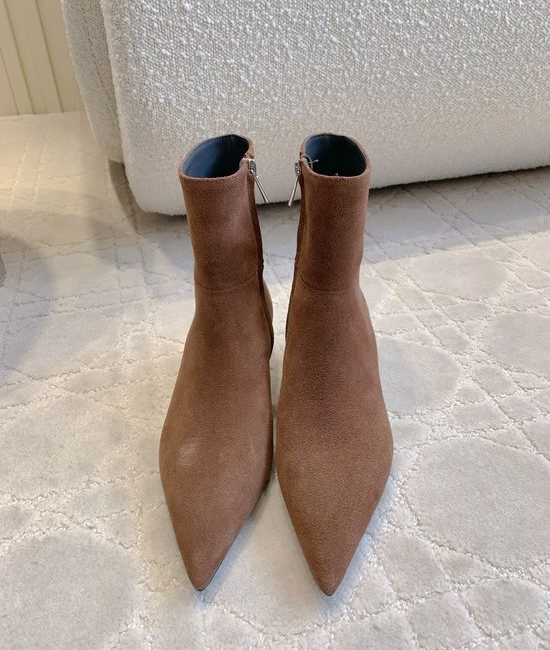 Jimmy Choo Pointed Toe Low Heel Ankle Boots