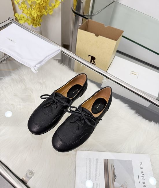 The Row Lace Up Round Toe Soft Leather Loafer Shoes