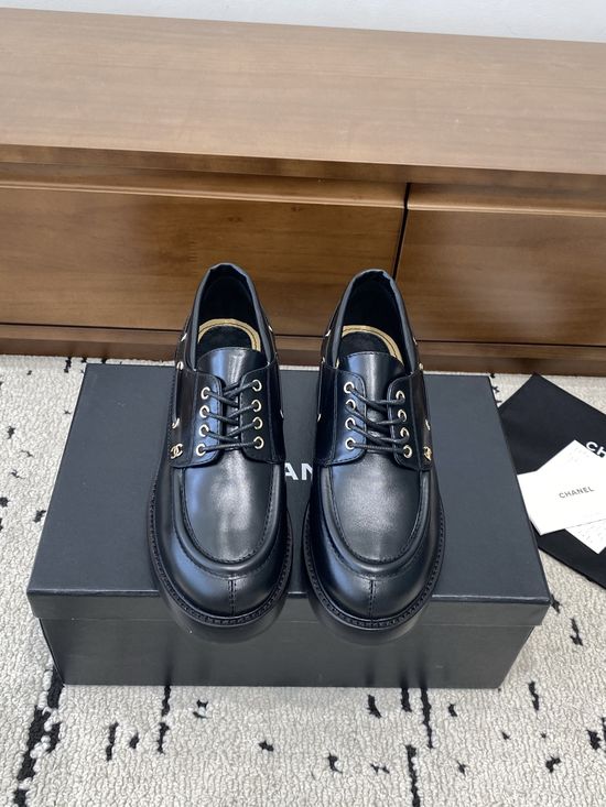 Chanel Premium Leather Loafers With Stripe Details 3.5cm Heel