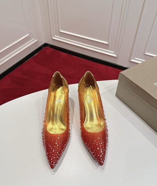Christian Louboutine Premium Gradient Rhinestone Heels Soft Lining Genuine Leather Sole