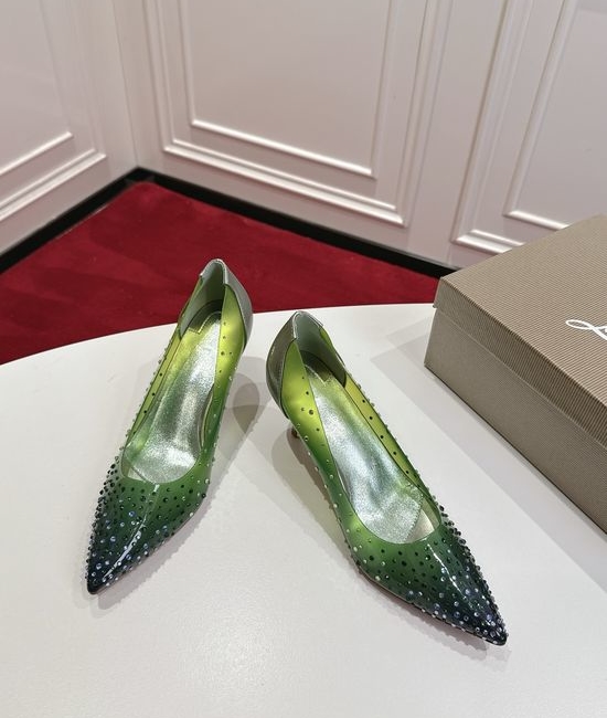 Christian Louboutine Premium Gradient Rhinestone Heels Soft Lining Genuine Leather Sole