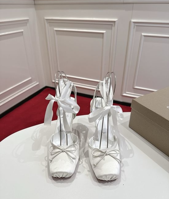 Christian Louboutine Premium Silk Bow Heels Soft Lining Genuine Leather Sole