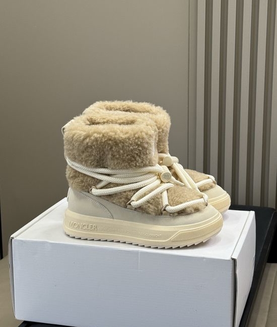 Moncler Warm Plush Lined Snow Boots Non-slip Thick Sole Casual Winter Footwear