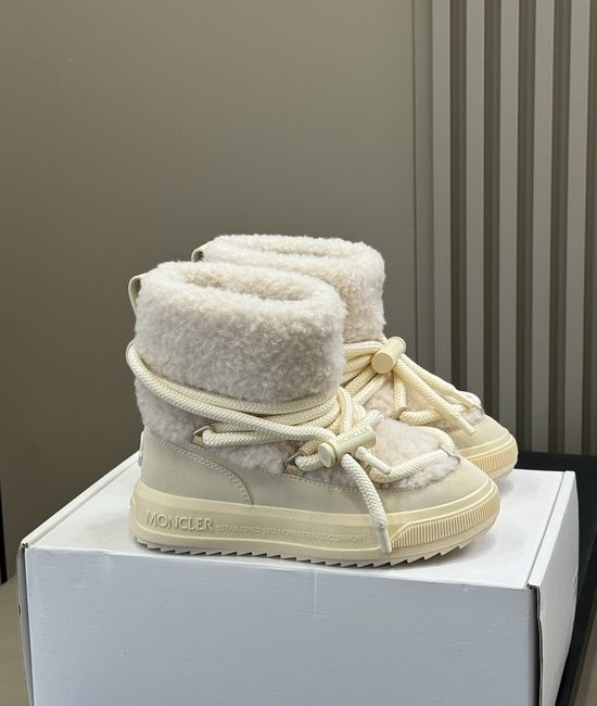 Moncler Warm Plush Lined Snow Boots Non-slip Thick Sole Casual Winter Footwear