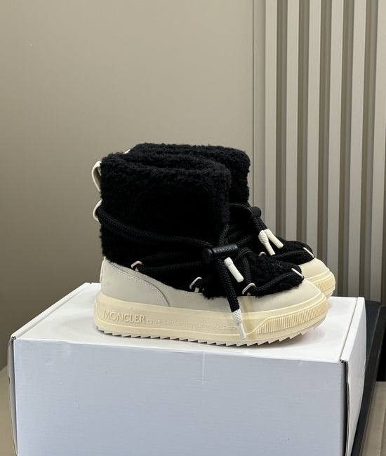 Moncler Warm Plush Lined Snow Boots Non-slip Thick Sole Casual Winter Footwear