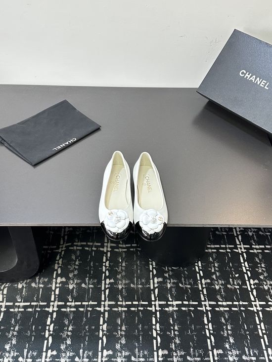 Chanel Camellia Decor Mary Jane Soft Sheepskin Flat Shoes