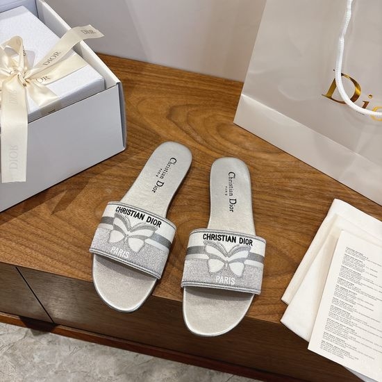 Christian Dior CD Chunky Heel Gel Color Sandals with CD Logo Embroidery