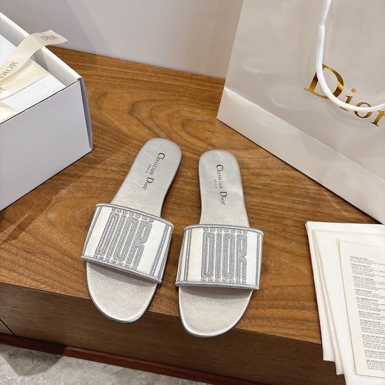 Christian Dior CD Square Toe Sandals with CD Logo and Chunky Heel