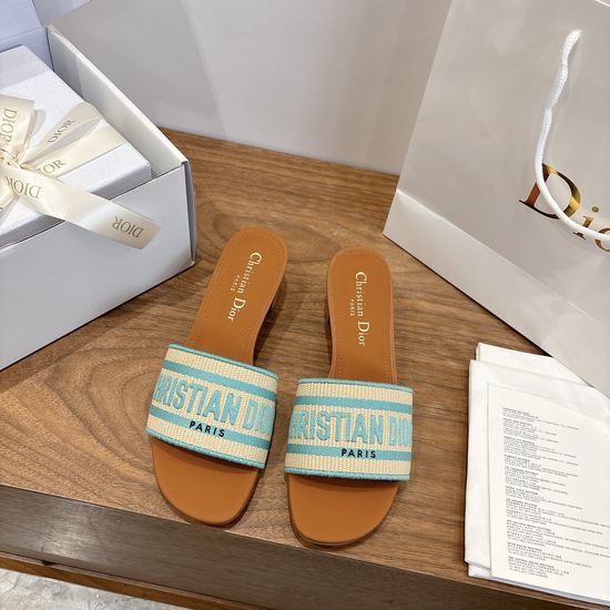 Christian Dior CD Square Toe Sandals with CD Logo and Chunky Heel