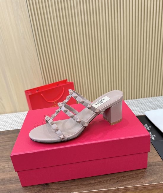 Valentino Rivet Embellished Hollow Out Patent Leather Low Heels