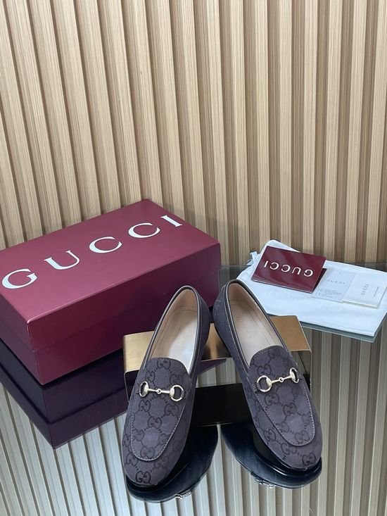 Gucci Monogram Jacquard Loafers And Mules Set