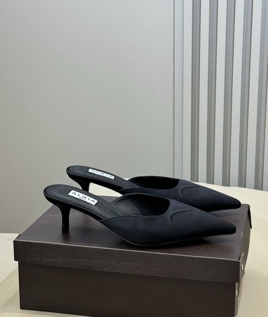 Alaia Pointed Toe Transparent Heels With Heart Decor Sheepskin Lining