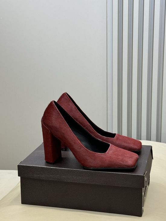 Alaia Square Toe Suede Mid Heel Pumps Elegant Comfortable Work Formal Wear