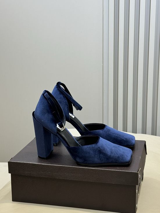 Alaia Square Toe Suede Mid Heel Pumps Elegant Comfortable Work Formal Wear